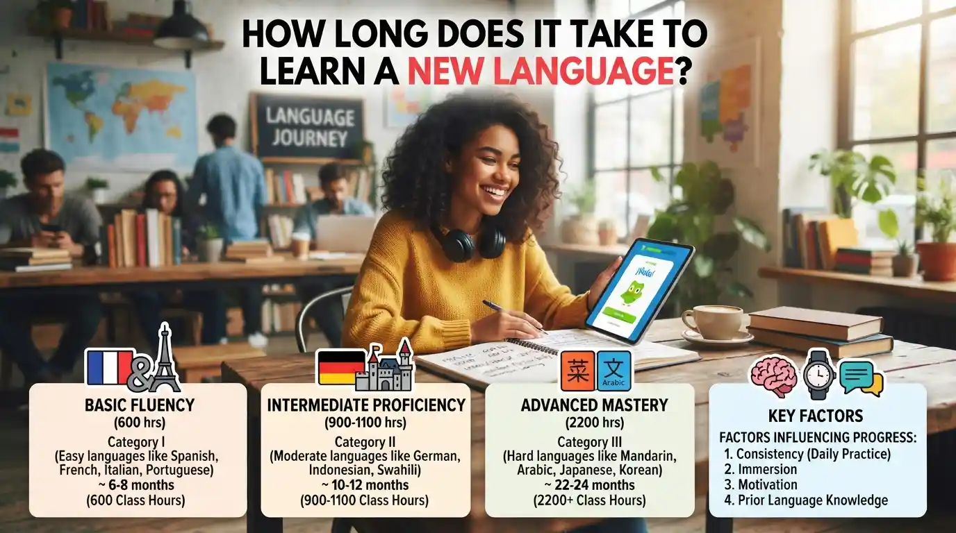 How Long Does It Take to Learn a New Language