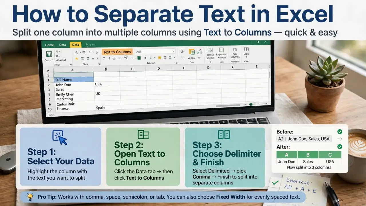 How to Separate Text in Excel